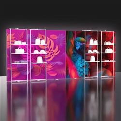 20ft x 7.5ft Brightline Backlit Booth w/ 4 Shelving Walls