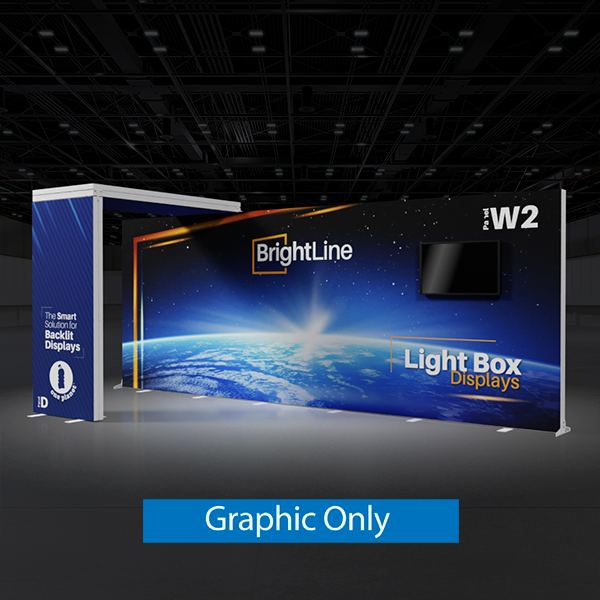 20ft x 7.5ft BrightLine Light Box | w/ Bridge | Kit W2DD | Double-Sided Graphic Only