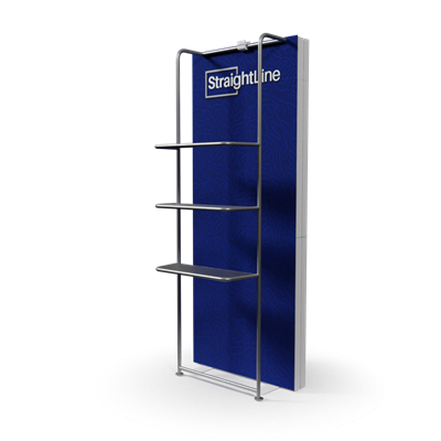3ft x 7.5ft StraightLine SEG Wall w/ Waterfall Shelving | Kit SLM-Merch | Double-Sided