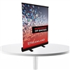 24in Tabletop Economy Retractor No Curl Banner Kit, Black - One of our lightest weight retractors. Retractable table top banners are the perfect marketing solutions for trade show booths. Tradeshow Table Top Banner Stands are portable and easily set up