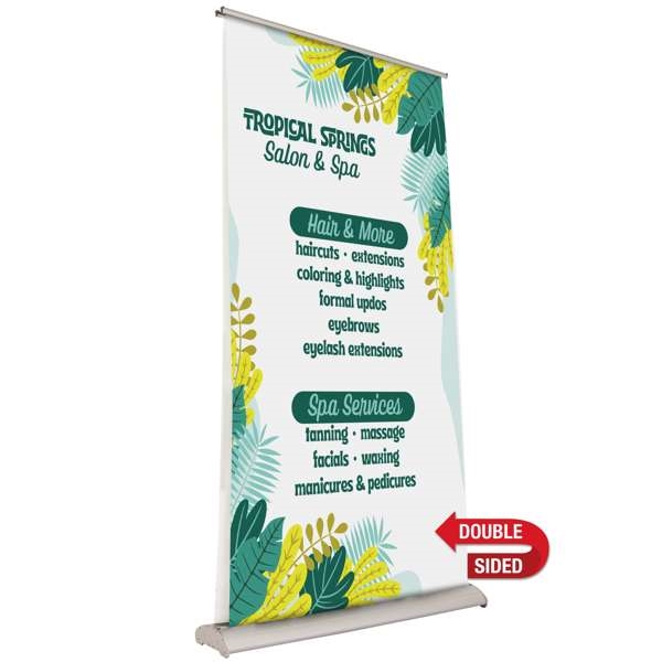 46.5in x 84in Deluxe Pro Double-Sided Retractor | w/ Fabric Banner