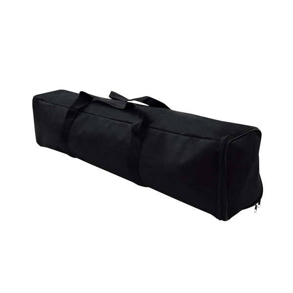 37.5 in (W) x 12 in (H) x 8 in (L) Fabric Displays Black Soft Carry Case. A soft-sided carrying case designed specifically to securely house the components of the EuroFit Bow Floor Displays. Made from PVC lined polyester with carrying straps.