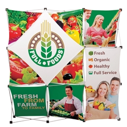 8ft GeoMetrix Fabric Trade Show Display Kit | 9-quad with 9 banners Exhibit | Trade Show Backwall