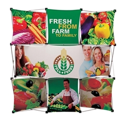 8ft GeoMetrix Four-Corner Backwall Booth | 9-quad with 9 banners Exhibit | Trade Show Backwall