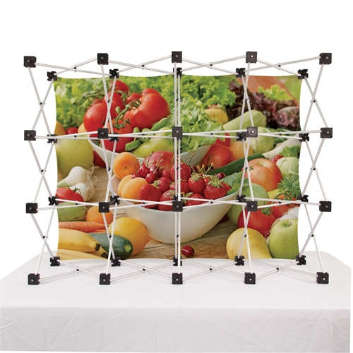 12 QD Micro GeoMetrix Table Top Display Single-Sided Backwall. Block out background distractions and bring focus to your message. Professional-looking, lightweight and easy to set up, these tabletop displays are one of our most popular brands.