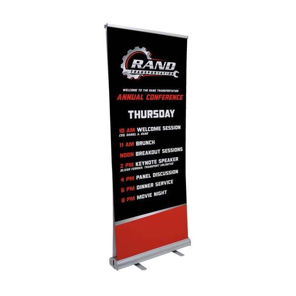 33.5in x 83in Dual Retractor Banner Stand | PVC-Free Media Banner