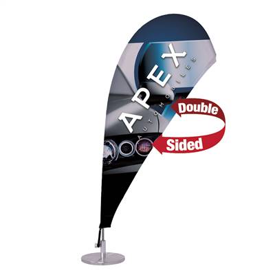 6in x 16in Micro Teardrop Sail Sign Flag Double-Sided(Graphic & Hardware)