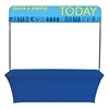 8ft Over The Top Header Trade Show Display Kit. Our largest most stylish table top display lets you create multiple looks with just one frame. Adjustable header and backing graphic for use on table top displays. Optional Floor Base for Over The Top Displa