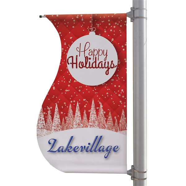 30in x 60in S-Shaped Boulevard Banner. 
Designed to withstand the elements, this classic boulevard banner is perfect for long-term outdoor use.