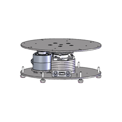 A compact low profile rotator that is very useful for heavier and taller indoor loads. This is a step up in size and power from the IR-800 with a
heavier-duty bearing. Ideal with 4ft to 6ft tops, it is also available with higher torque and variable speed