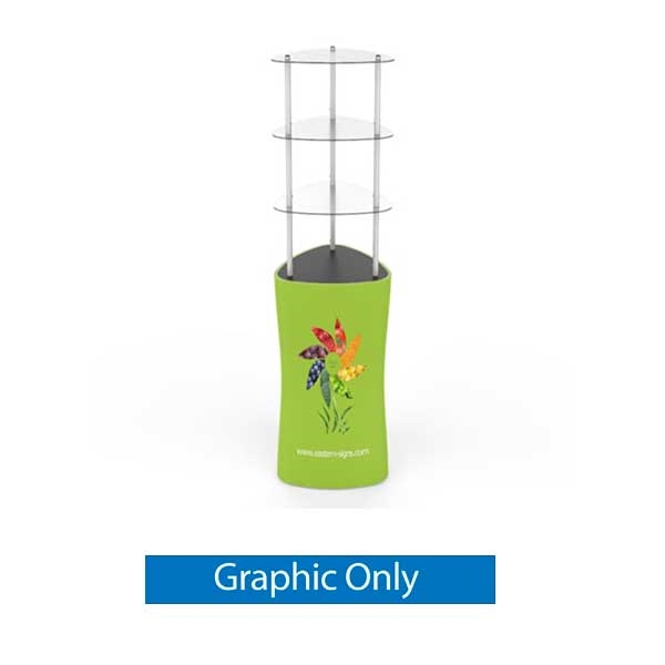 Esy Triangular Podium with Shelves | Graphic Only