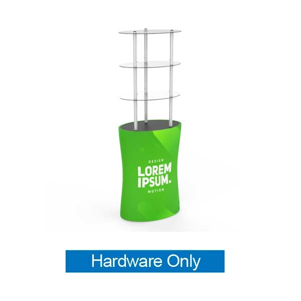 Esy Oval Podium with Shelves | Hardware Only
