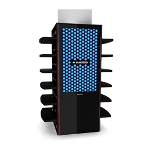 Makitso Quad Blade 50in Touch Screen Black Kiosk With Shelves V3BAT50. Event and trade show professionals can take advantage of the power that digital signage kiosk, when designing your next trade show booth