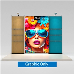 11ft x 8ft WaveLight Merchandiser Backlit Trade Show Display Kit K53FS with Shelving | Graphic Only