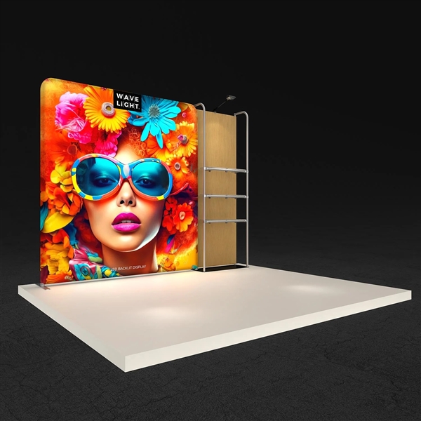 10.5ft x 8ft WaveLight Merchandiser Backlit Trade Show Display Kit K54FS with Shelving