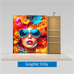 10.5ft x 8ft WaveLight Merchandiser Backlit Trade Show Display Kit K54FS with Shelving | Graphic Only