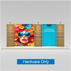 21ft x 8ft WaveLight Merchandiser Backlit Trade Show Display Kit K58FS with Shelving | Hardware Only