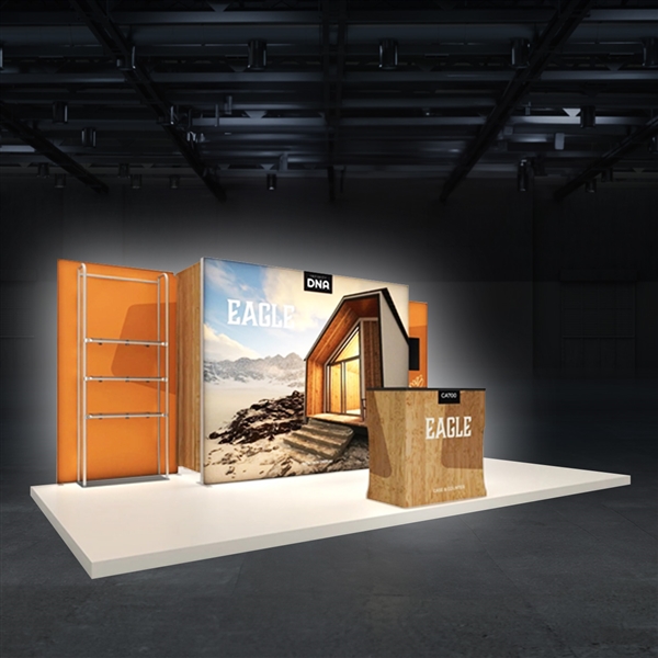 20ft x 8ft Backlit Eagle Trade Show Booth | w/ Shelving