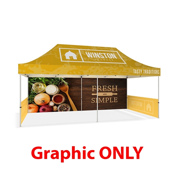 20ft Makitso Event Tent Full Wall Full Color Graphic Print - Double Sided (Graphic Only). The result is a vibrant, long-lasting graphic that will provide you with branding for years to come.