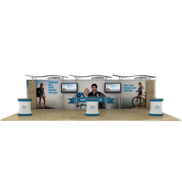 30ft Timberline Wave Top Display with Slatwall