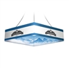 8ft x 32in Square Hanging Banner | Double-Sided | Inside & Outside Graphic Kit