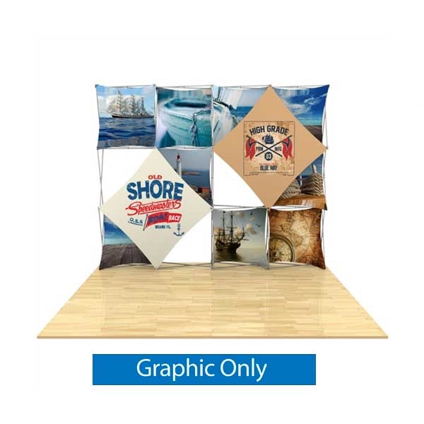 10ft 3D Snap 4x3 Layout 3 Fabric Trade Show Display Kit | Graphic Only