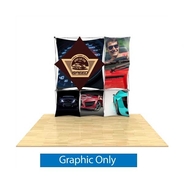 8ft 3D Snap 3x3 Layout 6 Fabric Trade Show Display Kit | Graphic Only