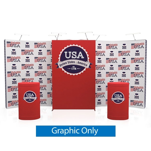 20ft x 8ft Star Fabric Curved Package | Graphic Only