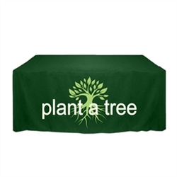 Complete your trade show or presentation with this 4ft Draped custom dye-sub printed Open Back table throw.   All of our custom tablecloths are printed with dye-sublimation to give brilliant, rich colors that command attention. In addition the dye-sublima
