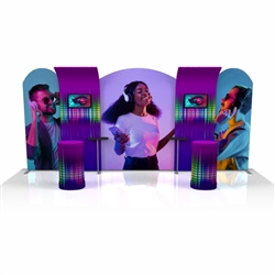 20ft x 8ft Wave Tube Modular Booth Kit - A5A6C5A6A5 | Single-Sided Kit