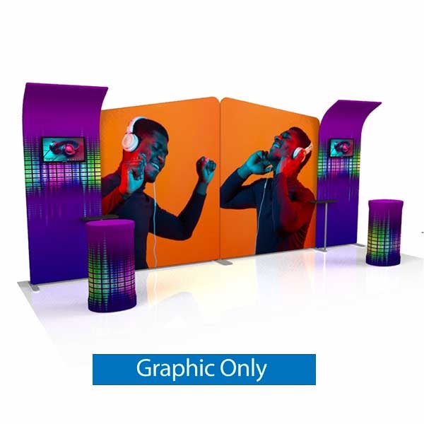 20ft x 8ft Wave Tube Modular Booth Kit - A6C4C4A6 | Double-Sided Graphic Only