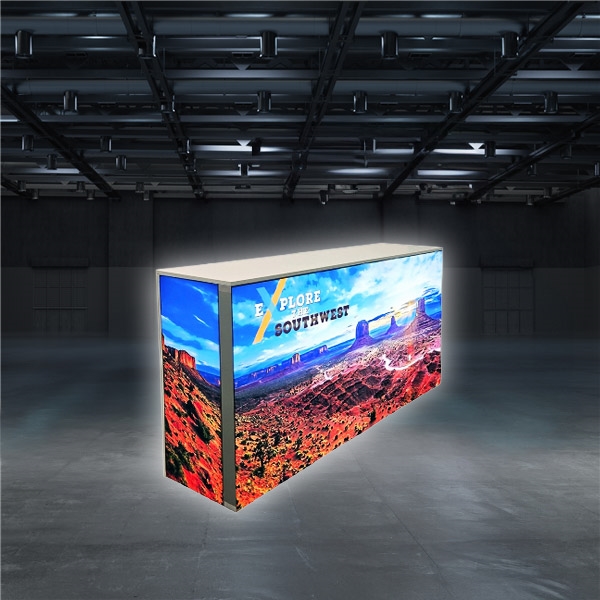 39.5in x 78.75in Igniter LightBox Trade Show Double Counter w/ Storage