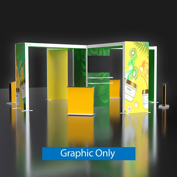20ft x 20ft Sego8 Trade Show Booth Bridge Design | Double-Sided Graphic Only