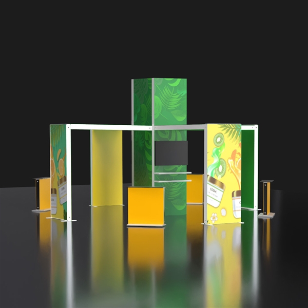 20ft x 20ft Sego8 Trade Show Booth w/ 11.5ft Tower and Bridge Design | Double-Sided | Lightbox