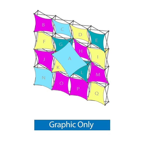 11ft 4x4 Xpressions SNAP C Trade Show Display Graphic Only. Create a stunning 3-dimensional display in a Snap! Twelve frames, two planes for integrated graphics, and infinite configurations, offer a playground to create dramatic effects with endless desig