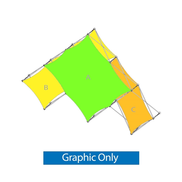 11ft Xpressions SNAP D 6 Quad Pyramid Display Graphic Only. Create a stunning 3-dimensional display in a Snap! Twelve frames, two planes for integrated graphics, and infinite configurations, offer a playground to create dramatic effects with endless desig