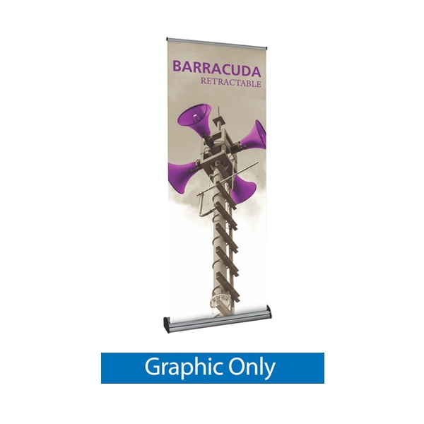 Replacement Fabric Bannerfor Barracuda 800 Retractable Stand. Barracuda display is a premium stylish retractable banner stand made of aluminum. Retractable Banner Stand Barracuda 32 in Wide - Pulls Up to 7ft or Rolls Down to a Tabletop Display.