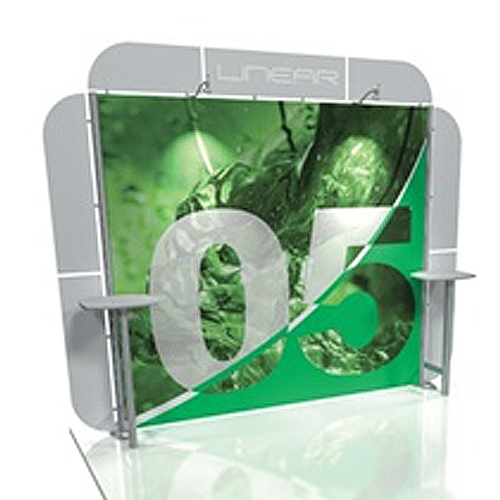 Linear 10ft x 10ft Kit 05 Trade Show Display provides the looks, style and sophistication of a custom exhibit with the ease, convenience and value that you�re looking for. The Linear range of portable exhibits is designed to ship with minimal lead time