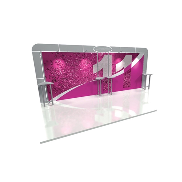 Linear 10ft x 20ft Kit 32 Trade Show Display provides the looks, style and sophistication of a custom exhibit with the ease, convenience and value that you�re looking for. The Linear range of portable exhibits is designed to ship with minimal lead time