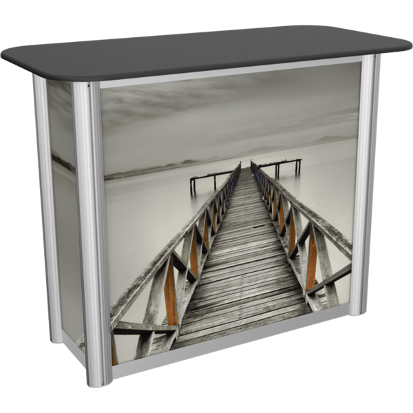 47in W x 37in H x 24in D Linear Trade Show Counter w/ Locking Door