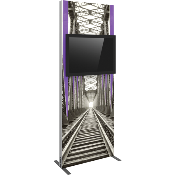 Vector Frame Monitor Kiosk 01 | Double-Sided Graphic | 1 Monitor Mount