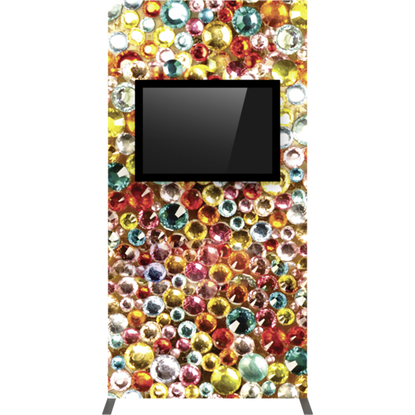 Vector Frame Monitor Kiosk 02 | Single-Sided Graphic | 1 Monitor Mount