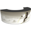 Formulate Bar counter 04 adds modern flare to any trade show exhibit, event or POP display. The curved counter pairs push-fit fabric graphics with a durable countertop and base, and provides the ideal configuration to create a display or reception counter