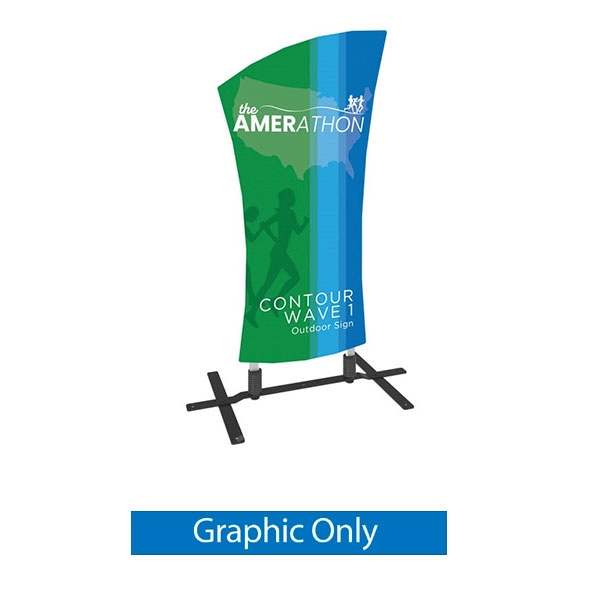 39.37in x 64.25in Contour Outdoor Sign Wave 1 | Double-Sided Graphic Only