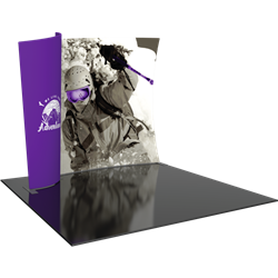 10ft Formulate Designer Series Backwall Tension Fabric Display Kit 04 offers graphic area to get you noticed at your trade show! Formulate Designer Series Backwall Tension Fabric Trade Show Displays are available in all shapes and sizes