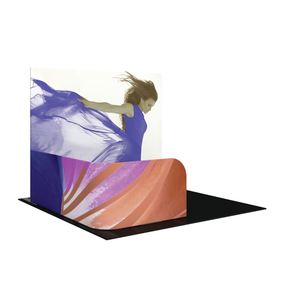 The Formulate Master Backwall Accent 04 Curved is an ideal space dividing accessory to connect to any Formulate Master straight backwall. It features a pillowcase fabric graphic and connects easily to create the appearance of one seamless display