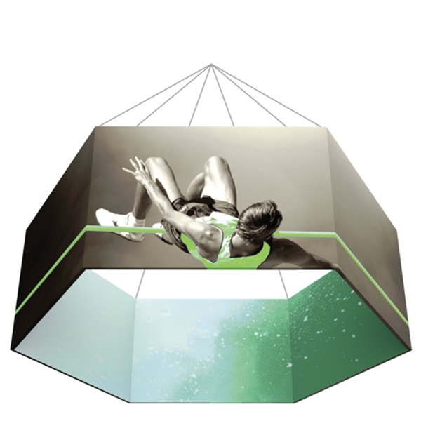 16ft x 4ft Hexagon Formulate Master Hanging Trade Show Sign | Double-Sided Display