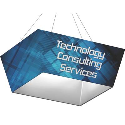 10ft x 5ft Tapered Square Formulate Master Hanging Trade Show Sign | Double-Sided Display