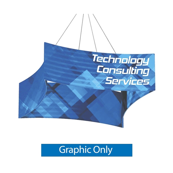 18ft x 4ft Curved Square Formulate Master Hanging Trade Show Sign | Double-Sided Replacement Fabric Banner
