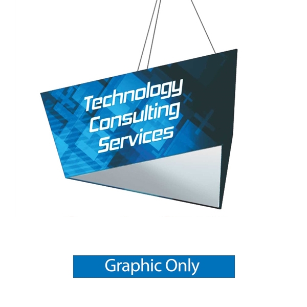 12ft x 4ft Tapered Triangle Formulate Master Hanging Trade Show Sign | Single-Sided Replacement Fabric Banner